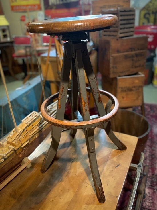 Antique oak drafting stool 695.00 CND