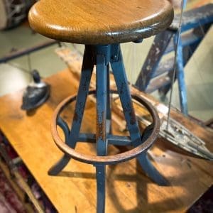 Antique oak drafting stool - Image 2